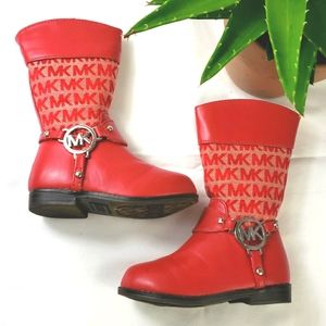 Michael Kors Emma Rider Red Boots Size 6